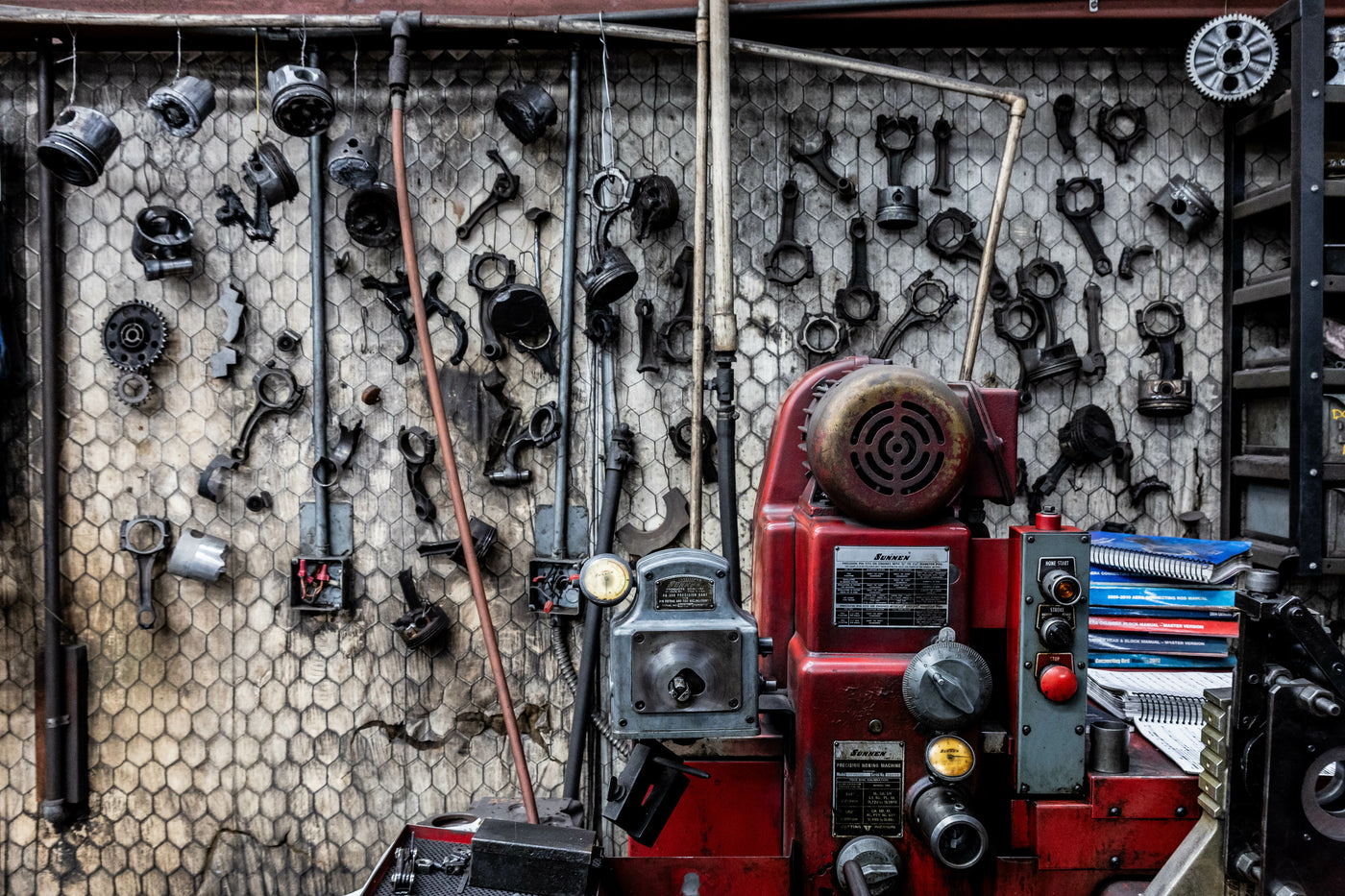 Machine Repair Tools on a Wall